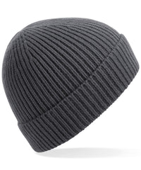 Beechfield Engineered Knit Ribbed Beanie - Graphite Grey