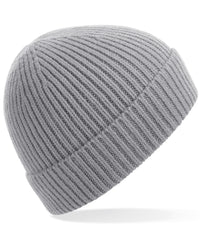 Beechfield Engineered Knit Ribbed Beanie - Light Grey