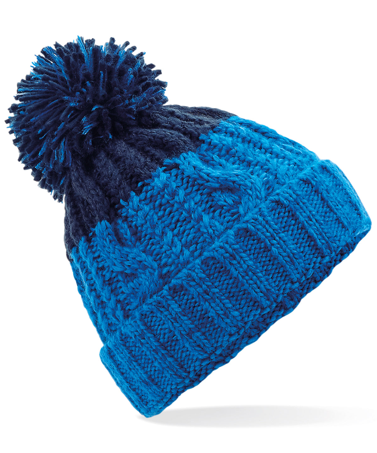 Beechfield Apres Beanie - Azure Blue/Oxford Navy