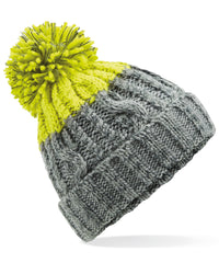Beechfield Apres Beanie - Light Grey/Citron