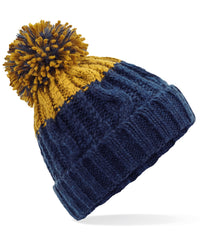 Beechfield Apres Beanie - Oxford Navy/Mustard
