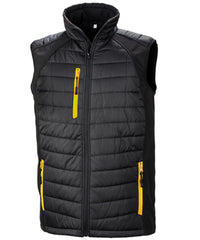 Resultrecycled Compass Padded Softshell Gilet - Black/Yellow