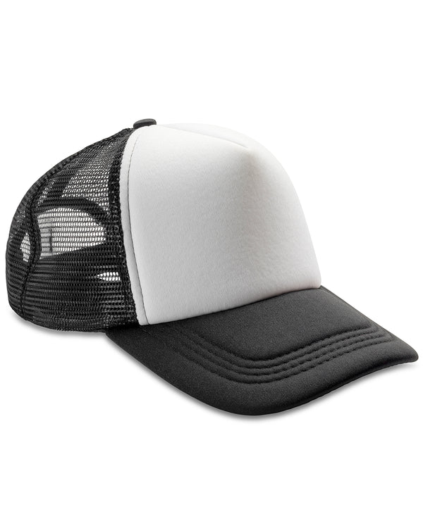 Resultheadwear Core Detroit ½ Mesh Truckers Cap - Black/White