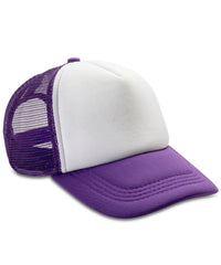 Resultheadwear Core Detroit ½ Mesh Truckers Cap - Purple/White