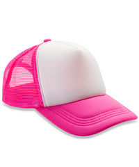 Resultheadwear Core Detroit ½ Mesh Truckers Cap - Super Pink/White