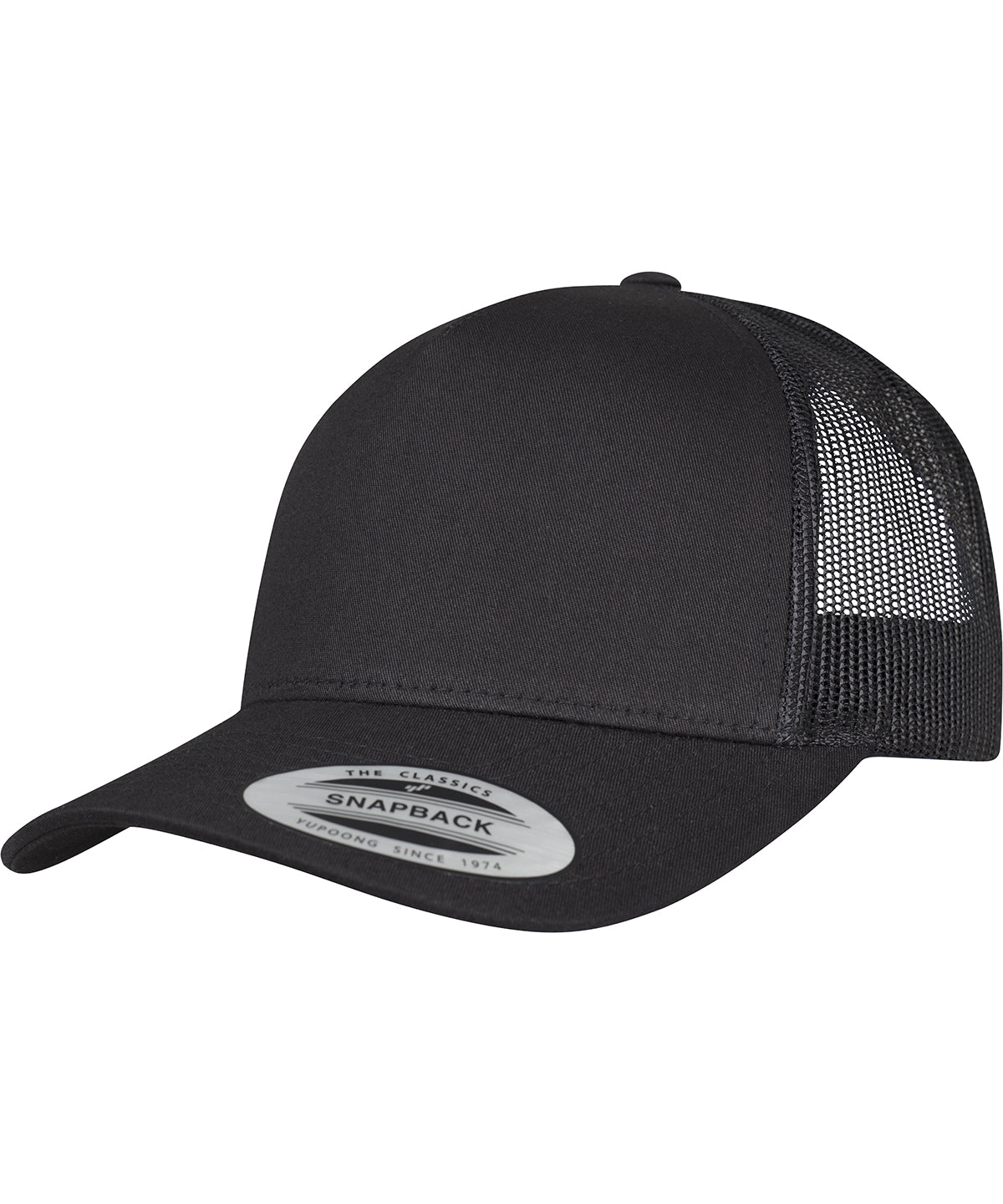 Flexfit 5-Panel Retro Trucker Cap - Black