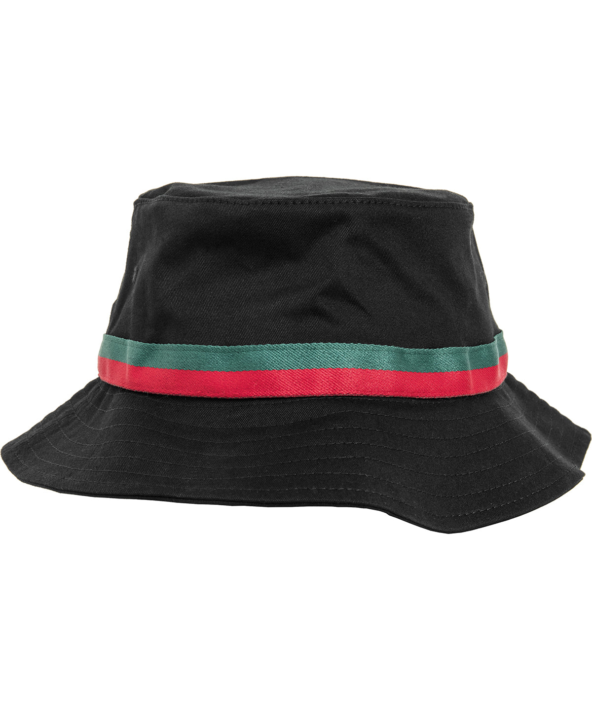 Flexfit Stripe Bucket Hat - Black/Fire Red/Green