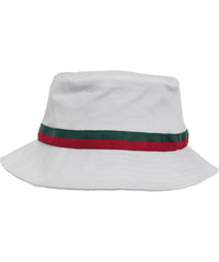 Flexfit Stripe Bucket Hat - White/Fire Red/Green