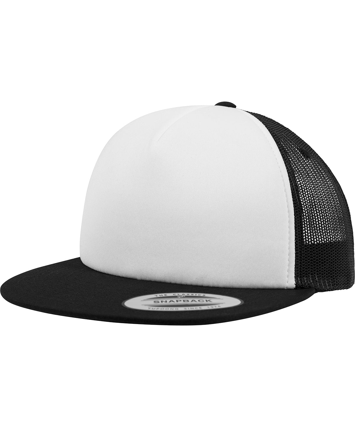 Flexfit Foam Trucker with White Front - Black/White/Black