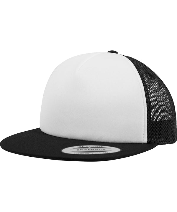 Flexfit Foam Trucker with White Front - Black/White/Black