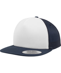 Flexfit Foam Trucker with White Front - Navy/White/Navy