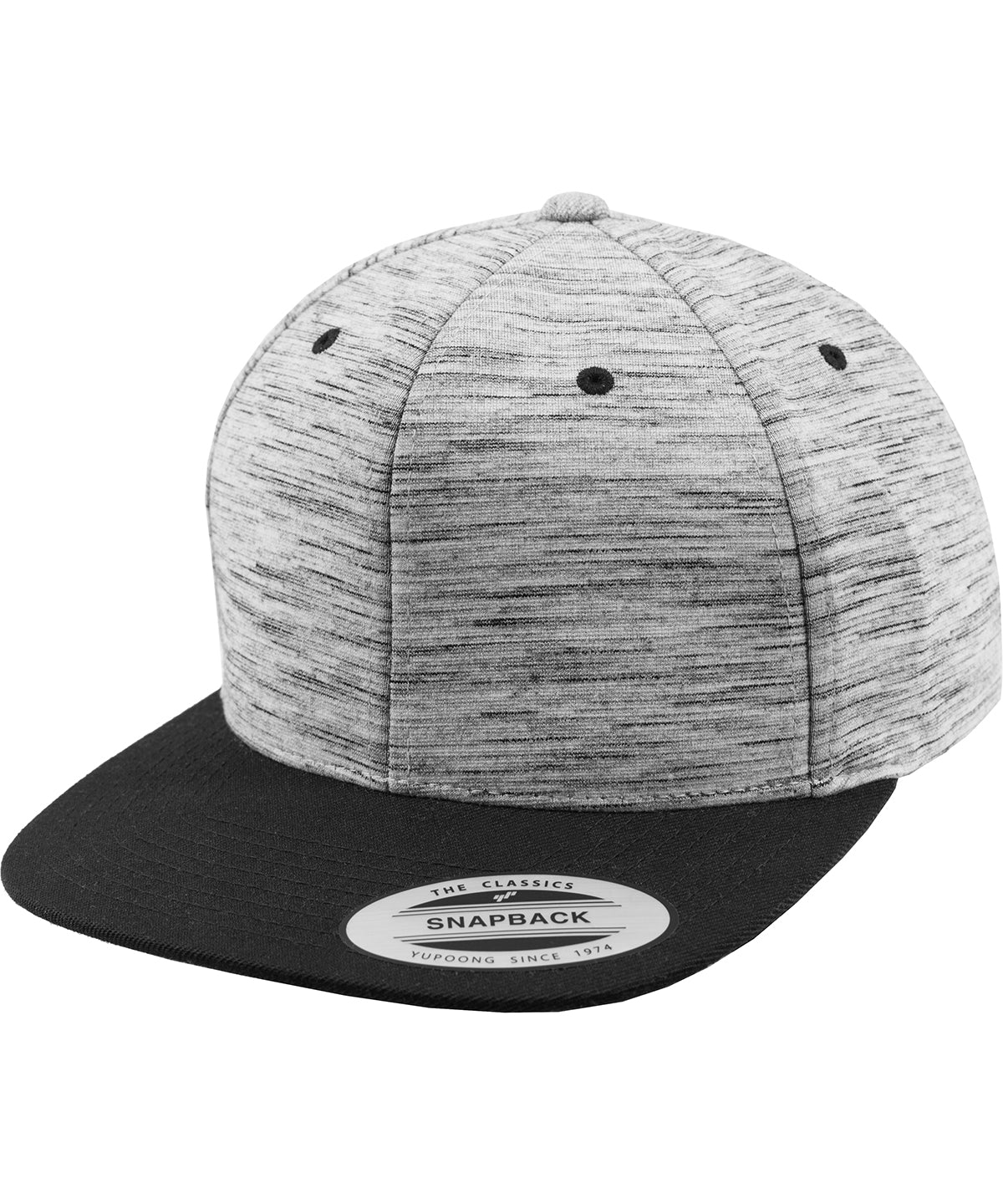 Flexfit Stripes Melange Crown Snapback - Black/Grey