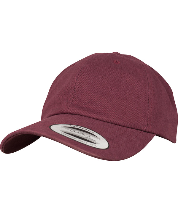 Flexfit Peached Cotton Twill Dad Cap - Maroon