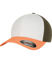 3-tone Flexfit - Neon Orange/White/Olive