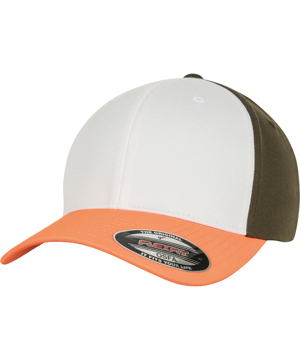 3-tone Flexfit - Neon Orange/White/Olive