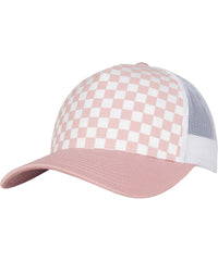 Flexfit Checkerboard Retro Trucker - Light Rose/White