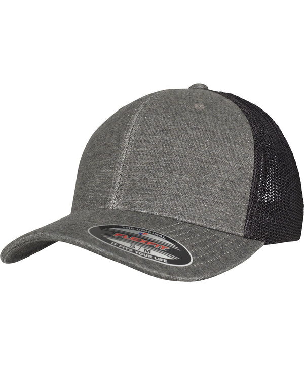 Flexfit Retro Trucker Melange Cap - Khaki/Black Mesh