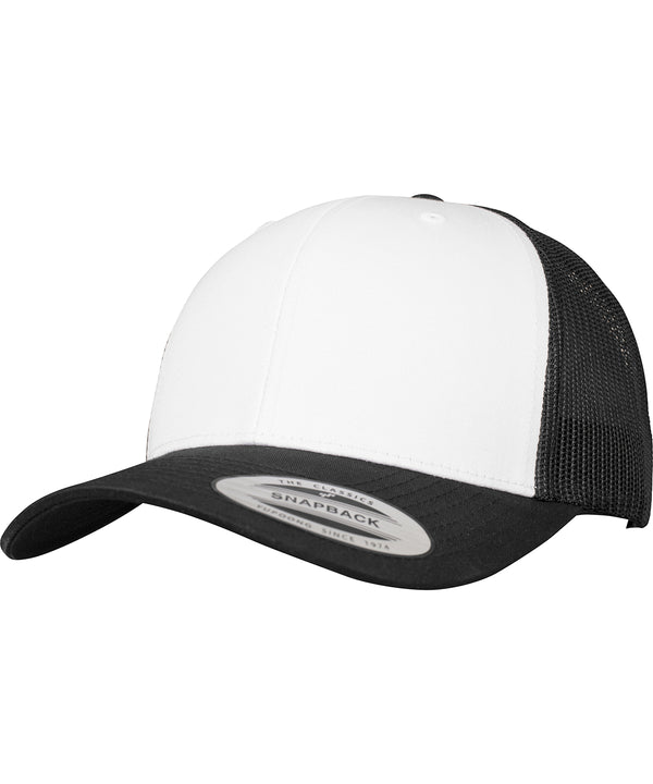 Flexfit Retro Trucker Coloured Front - Black/White/Black