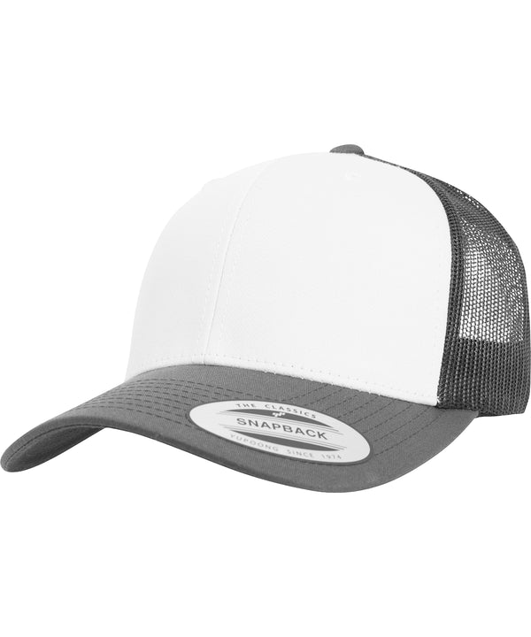 Flexfit Retro Trucker Coloured Front - Dark Grey/White/Dark Grey