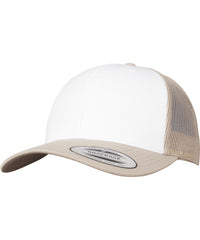 Flexfit Retro Trucker Coloured Front - Khaki/White/Khaki
