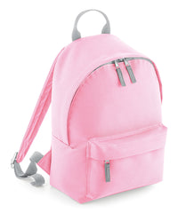 BagBase Mini Fashion Backpack - Classic Pink/Light Grey
