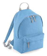 BagBase Mini Fashion Backpack - Sky Blue/Light Grey