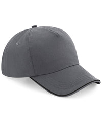 Beechfield Authentic 5-panel Cap - Piped Peak - Graphite Grey/Black