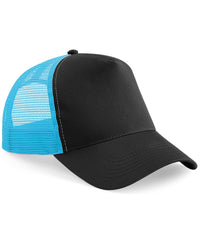 Beechfield Snapback Trucker - Black/Surf Blue