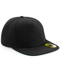 Beechfield Original Flat Peak Snapback - Black/Black/Black