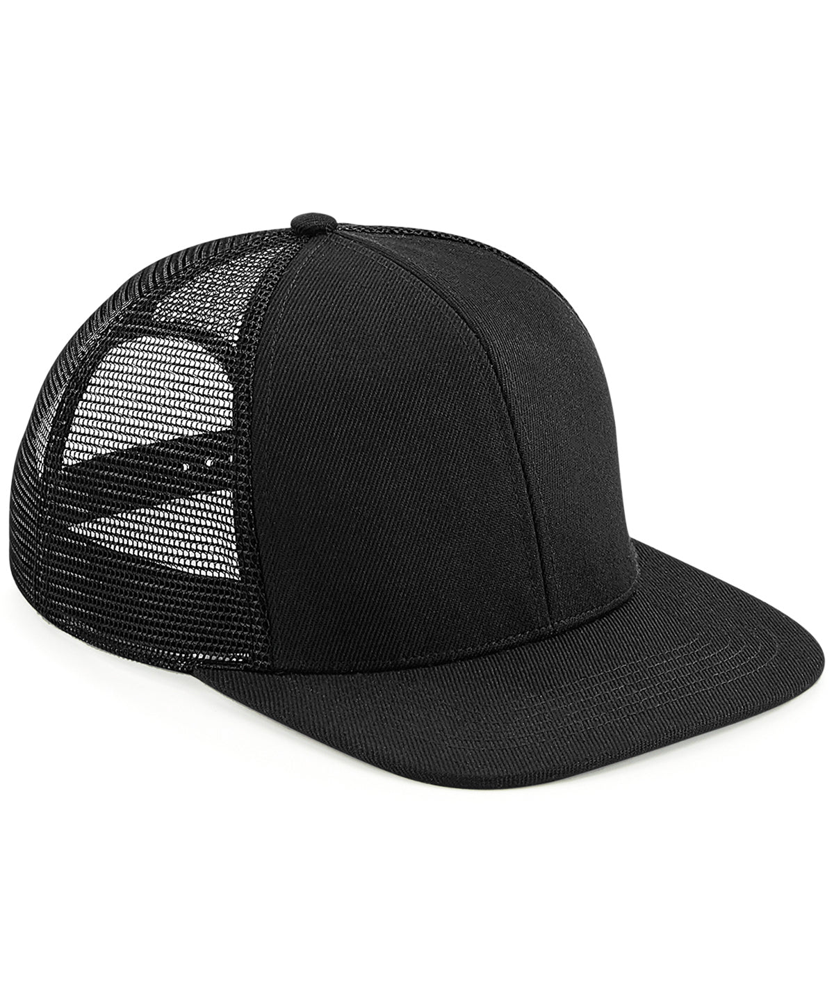 Beechfield Original Flat Peak 6-panel Trucker - Black/Black