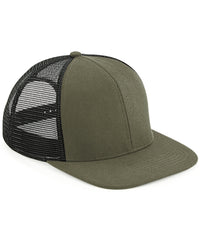 Beechfield Original Flat Peak 6-panel Trucker - Olive Green/Black