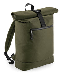 BagBase Recycled Rolled-top Backpack - Military Green