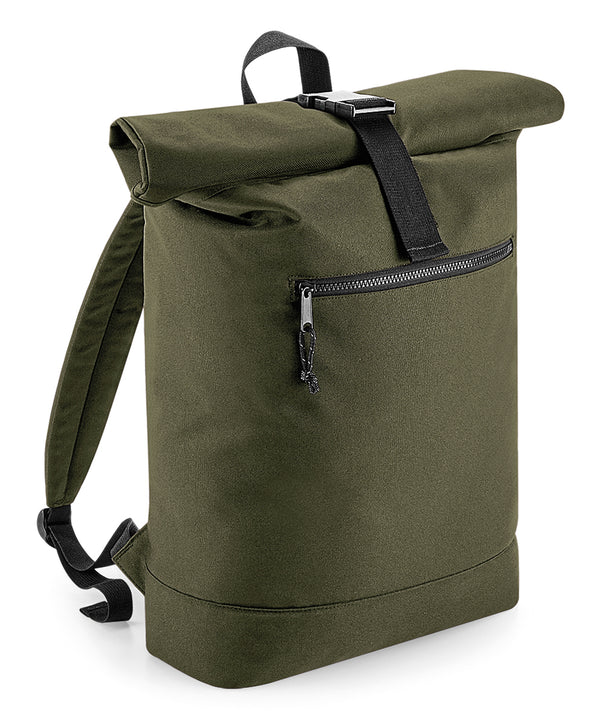 BagBase Recycled Rolled-top Backpack - Military Green