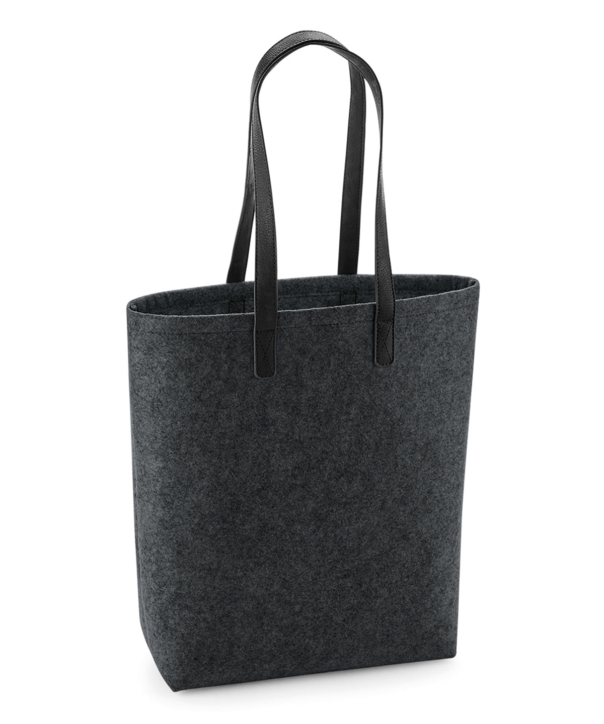 BagBase Premium Felt Tote - Charcoal Melange/Black