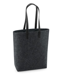 BagBase Premium Felt Tote - Charcoal Melange/Black
