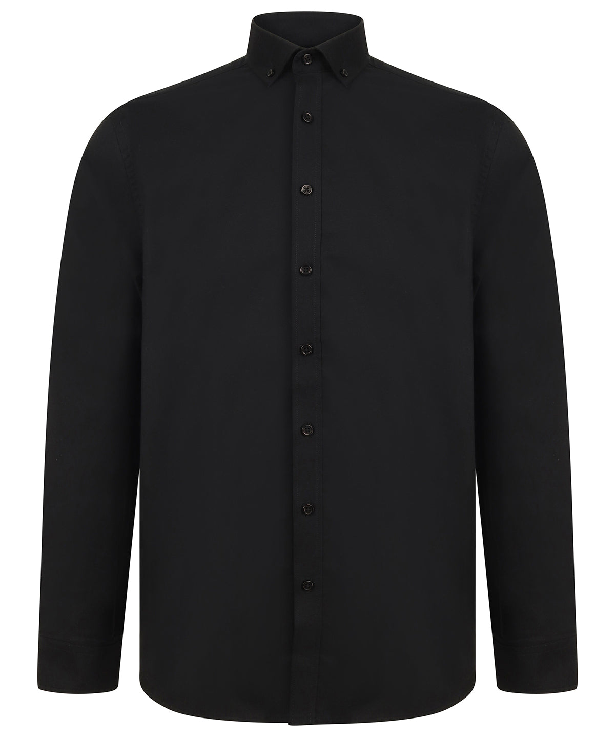 Henbury Modern Long Sleeve Oxford Shirt - Black