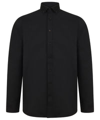 Henbury Modern Long Sleeve Oxford Shirt - Black