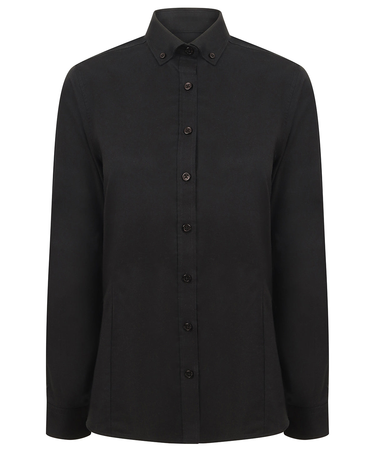 Henbury Women's Modern Long Sleeve Oxford Shirt - Black