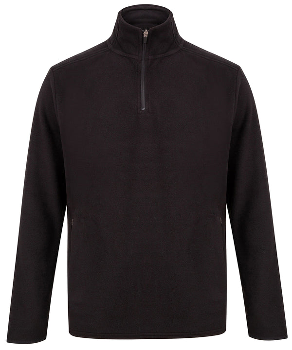 Henbury ¼ Zip Microfleece Jacket - Black