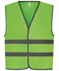 Yoko Hi-vis Reflective Border Kids Waistcoat - Lime