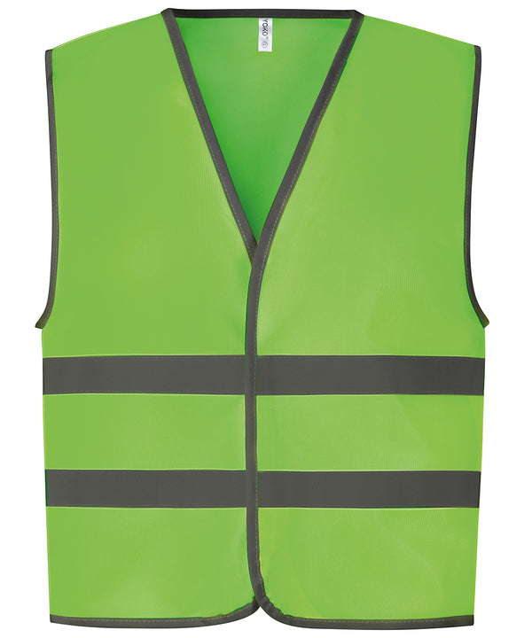 Yoko Hi-vis Reflective Border Kids Waistcoat - Lime