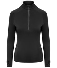 AWDis Women's Cool Flex Long Half-zip Top - Jet Black