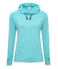 AWDis Women's Cool Cowl Neck Top - Ocean Blue Melange