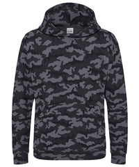 AWDis Kids Camo Hoodie - Black Camo