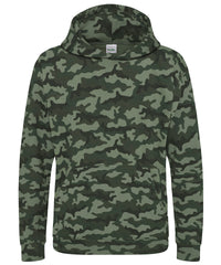 AWDis Kids Camo Hoodie - Green Camo