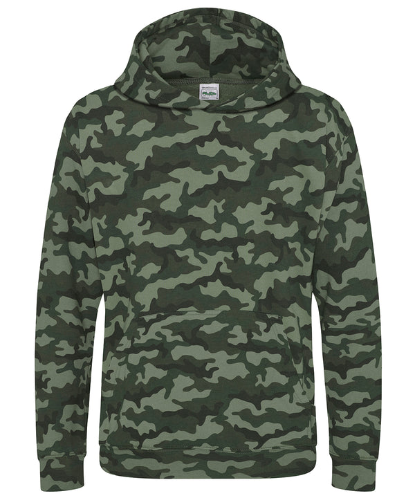 AWDis Kids Camo Hoodie - Green Camo