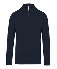 Kariban Jersey Knit Long Sleeve Polo Shirt - Navy