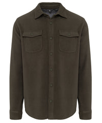 Kariban Sherpa-lined Fleece Overshirt - Dark Khaki/Storm Grey