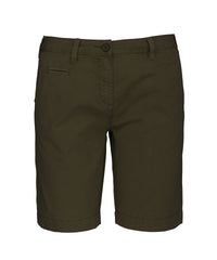 Kariban Ladies' Washed Effect Bermuda Shorts - Washed Light Khaki
