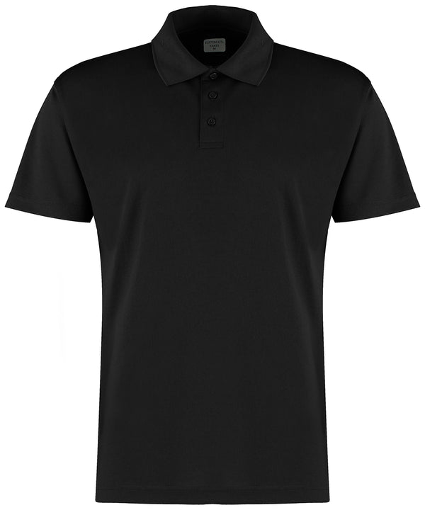 Kustom Kit Regular Fit Micro Mesh Polo with Cooltex® Plus - Black